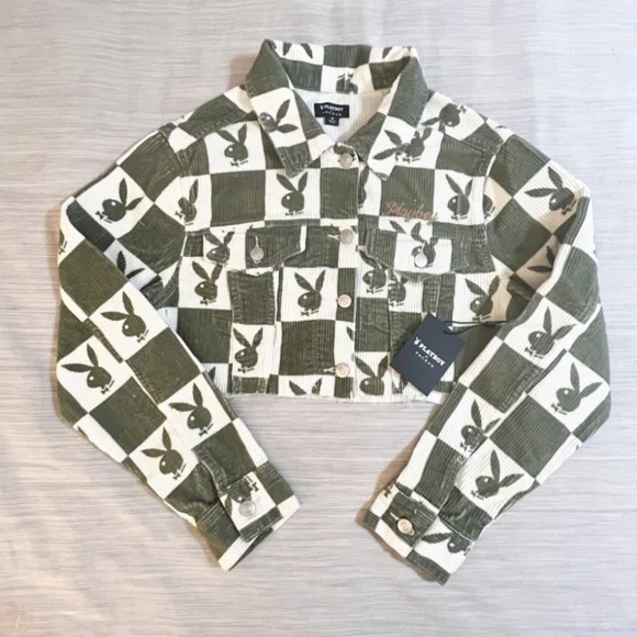 Playboy Edge Cropped‎ Corduroy Trucker Jacket